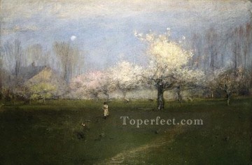 ジョージ・イネス Painting - 春の花 モントクレア ニュージャージー州トーナリスト ジョージ・インネス